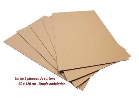 Plaque de Carton 80×120 cm, simple Ondul, lot de 5